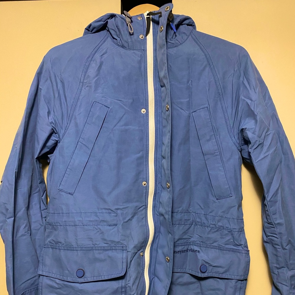 Vineyard Vines Classic Blue Hooded Raincoat